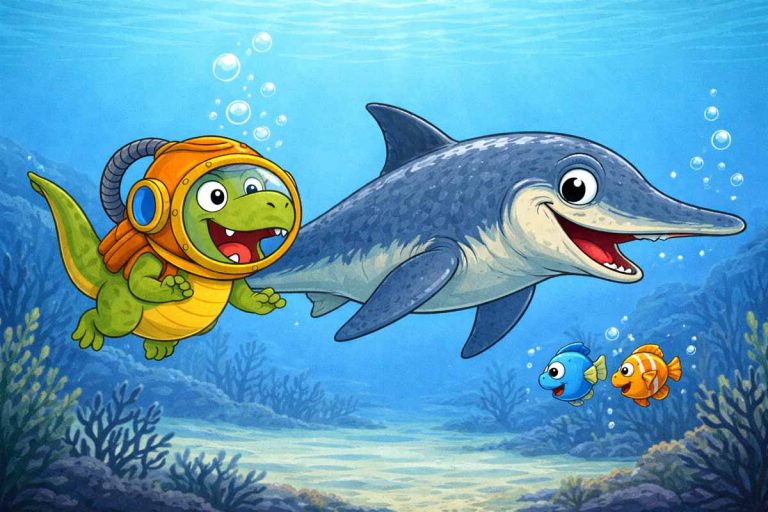 ¿Qué son los dinosaurios acuaticos? Caricatura para niños.