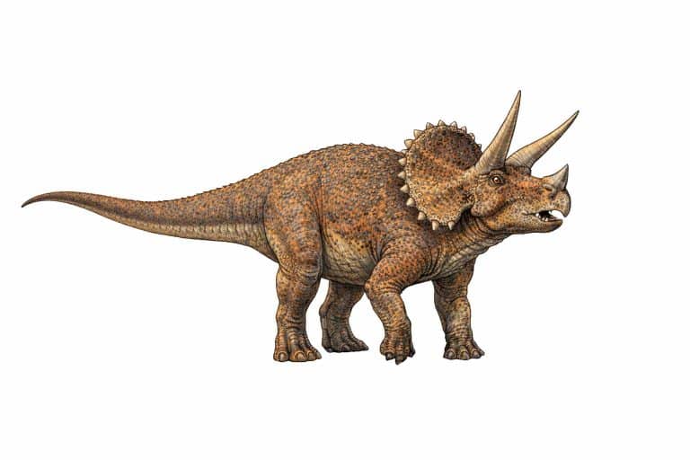 Imagen del Triceratops dinosaurio herbívoro con tres cuernos del Cretácico